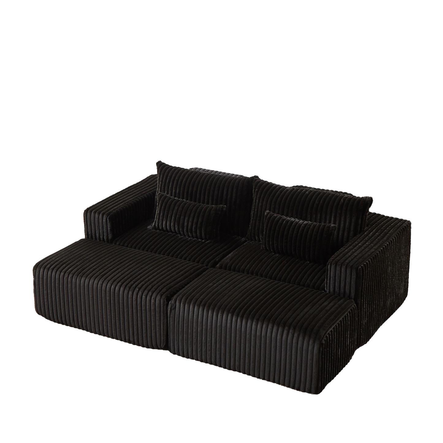 87" Oversized Sectional Lounge Chaise,No Assembly Required,Cloud Plush Loveseat with two Removable Footstool,Fluffy Modern Sleeper Chair for Indoor Living Room Bedroom