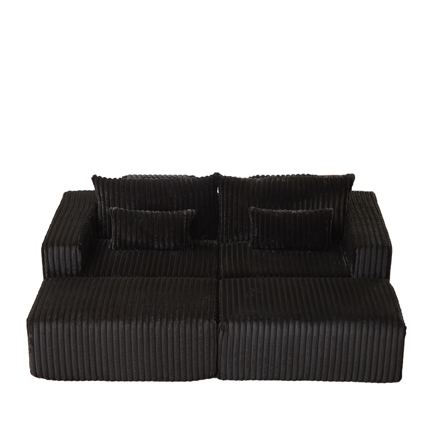 87" Oversized Sectional Lounge Chaise,No Assembly Required,Cloud Plush Loveseat with two Removable Footstool,Fluffy Modern Sleeper Chair for Indoor Living Room Bedroom