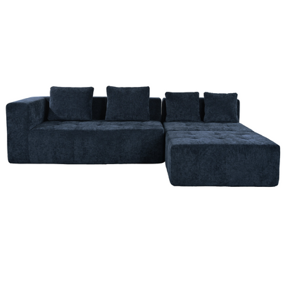 Modern Large Removable Modular Sofa, 3-Piece Set with Free Combination, Includes 4 Cushions, Ideal for Living Room, Bedroom, Apartment