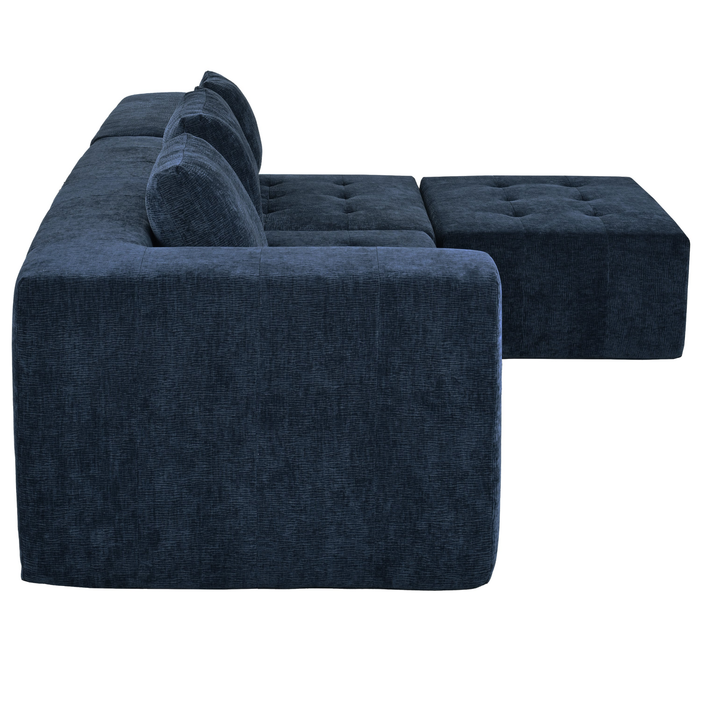Modern Large Removable Modular Sofa, 3-Piece Set with Free Combination, Includes 4 Cushions, Ideal for Living Room, Bedroom, Apartment