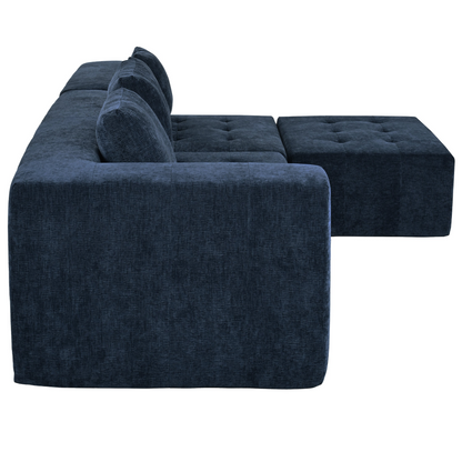 Modern Large Removable Modular Sofa, 3-Piece Set with Free Combination, Includes 4 Cushions, Ideal for Living Room, Bedroom, Apartment