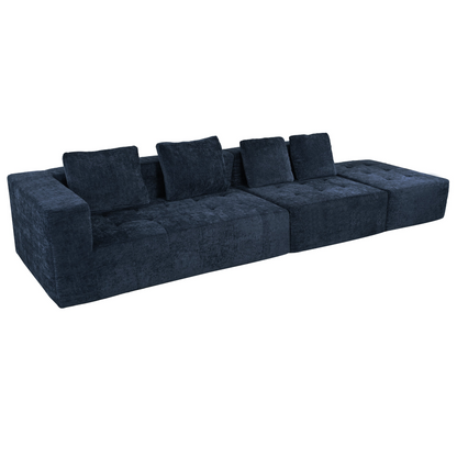 Modern Large Removable Modular Sofa, 3-Piece Set with Free Combination, Includes 4 Cushions, Ideal for Living Room, Bedroom, Apartment