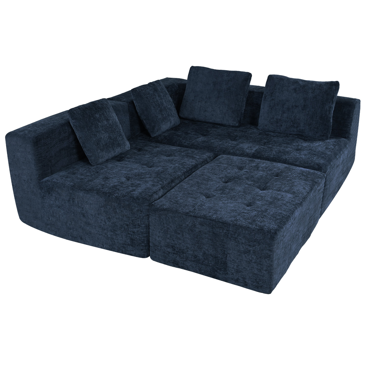 Modern Large Removable Modular Sofa, 3-Piece Set with Free Combination, Includes 4 Cushions, Ideal for Living Room, Bedroom, Apartment