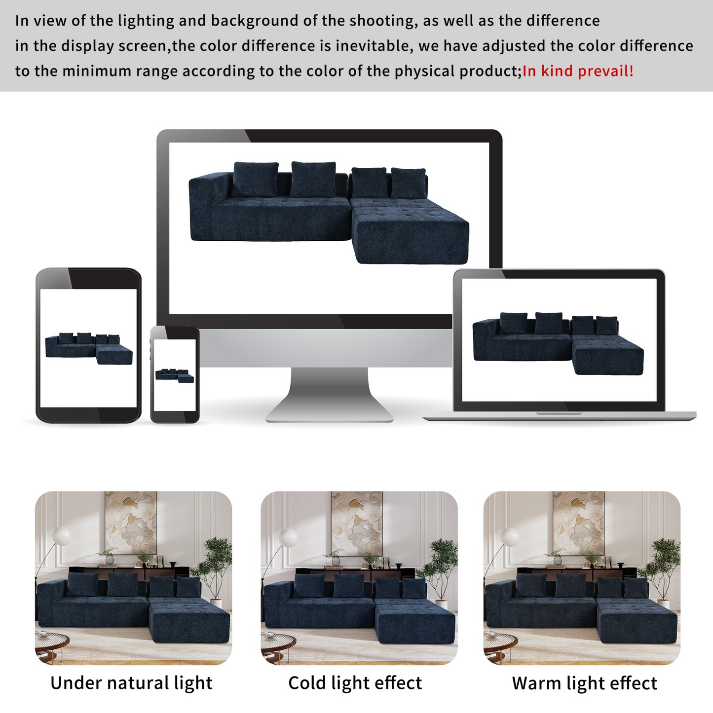Modern Large Removable Modular Sofa, 3-Piece Set with Free Combination, Includes 4 Cushions, Ideal for Living Room, Bedroom, Apartment