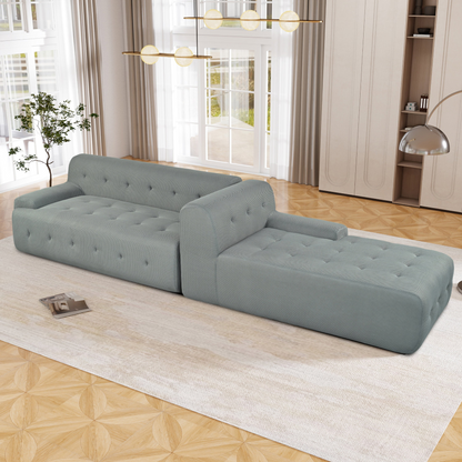 Modern Large L-Shaped Modular Sofa, Minimalist Style, 2-Piece Set with Free Combinations, Suitable for Living Rooms, Apartments, and Lounges