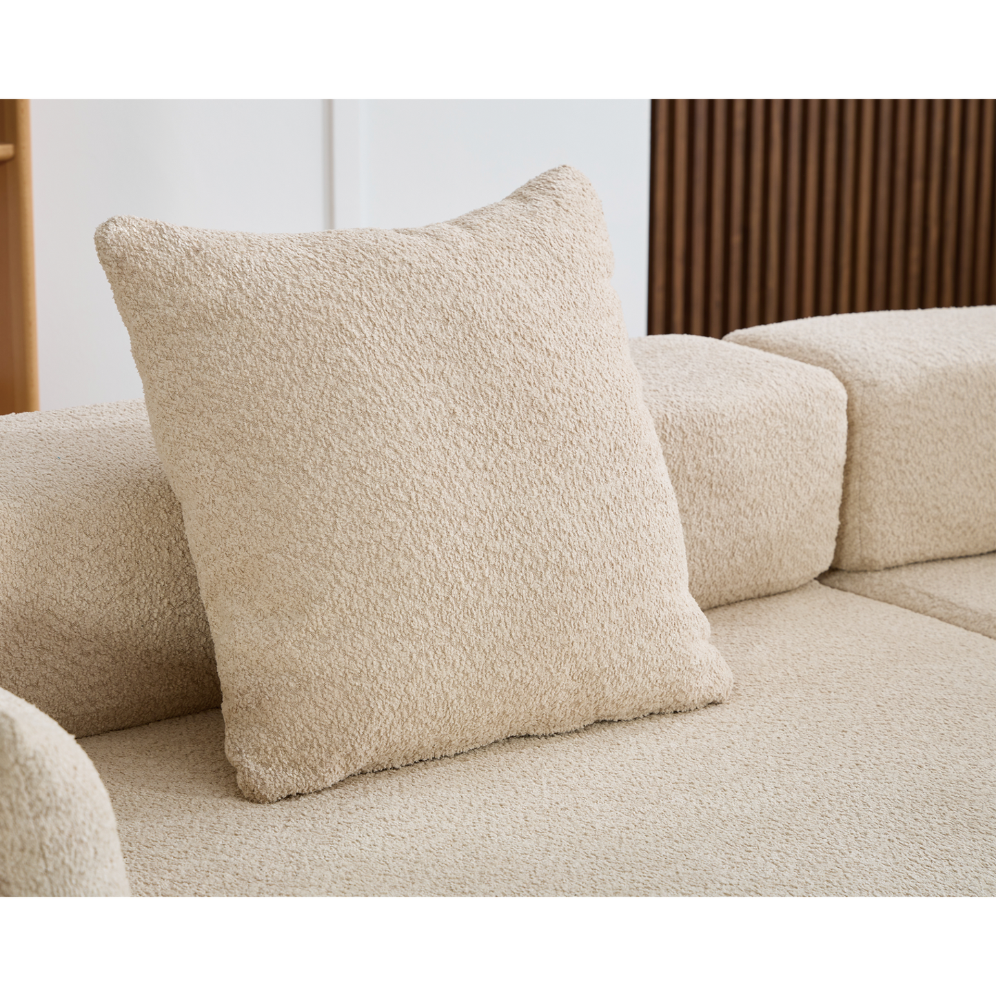 Oversized Combination Sofa,Curved Sofa,Upholstered 4 Seater Couch for Living Room,  Modern Modular 3 Piece Free Combination, Semicircular Modular  Sofa ,  Boucle, Khaki