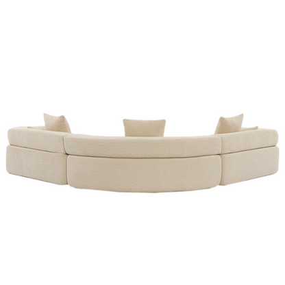 Oversized Combination Sofa,Curved Sofa,Upholstered 4 Seater Couch for Living Room,  Modern Modular 3 Piece Free Combination, Semicircular Modular  Sofa ,  Boucle, Khaki