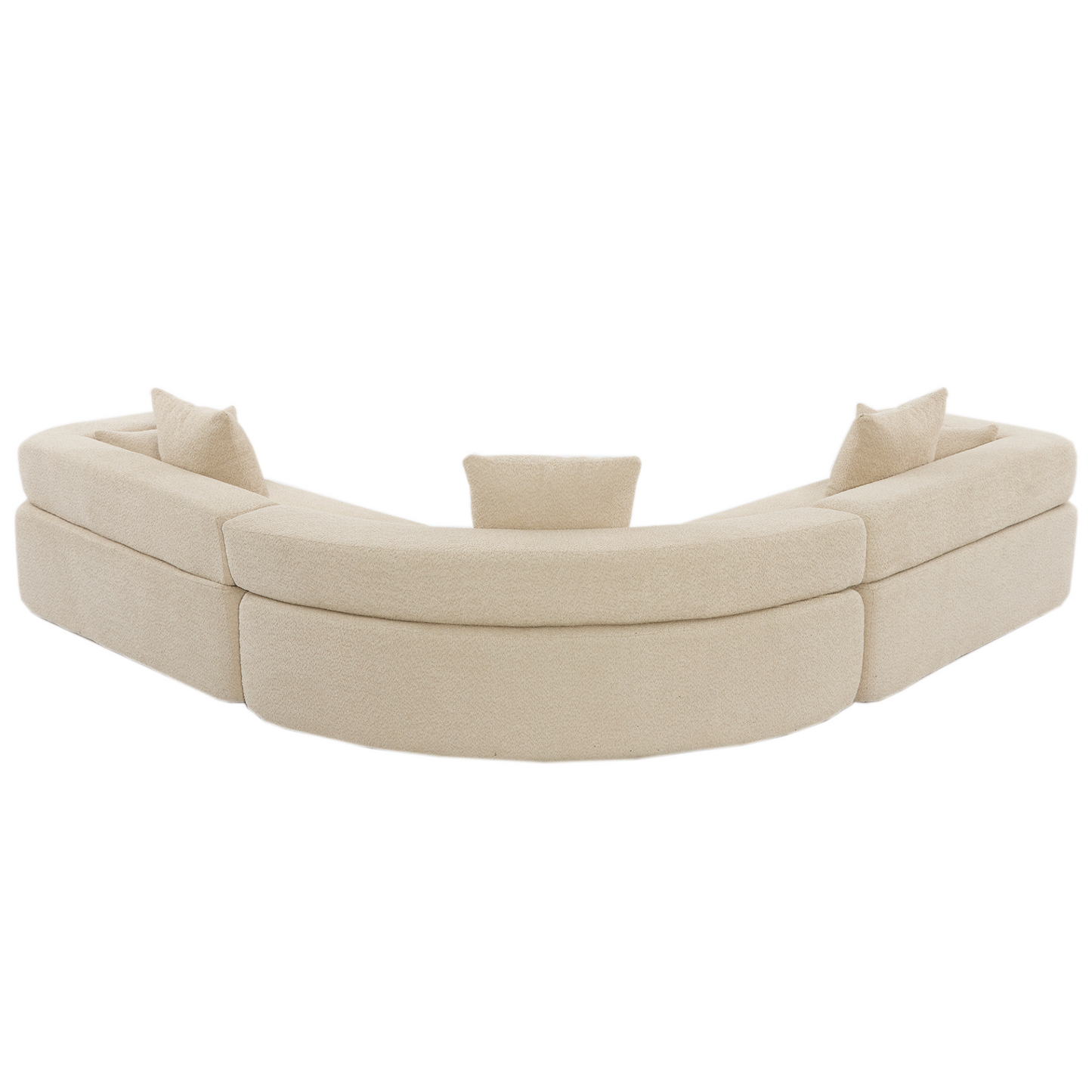 Oversized Combination Sofa,Curved Sofa,Upholstered 4 Seater Couch for Living Room,  Modern Modular 3 Piece Free Combination, Semicircular Modular  Sofa ,  Boucle, Khaki