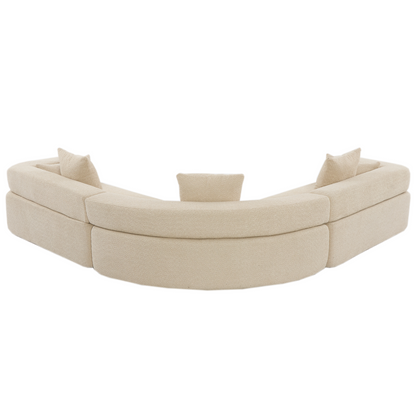 Oversized Combination Sofa,Curved Sofa,Upholstered 4 Seater Couch for Living Room,  Modern Modular 3 Piece Free Combination, Semicircular Modular  Sofa ,  Boucle, Khaki