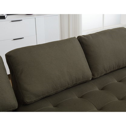 138.5 "Modular Combination Sofa, U-shaped Sofa, Living Room, Apartment, Upholstered ,6-seat Sofa, Free Combination Sofa (Mesh Fabric), Breathable Fabric,Green