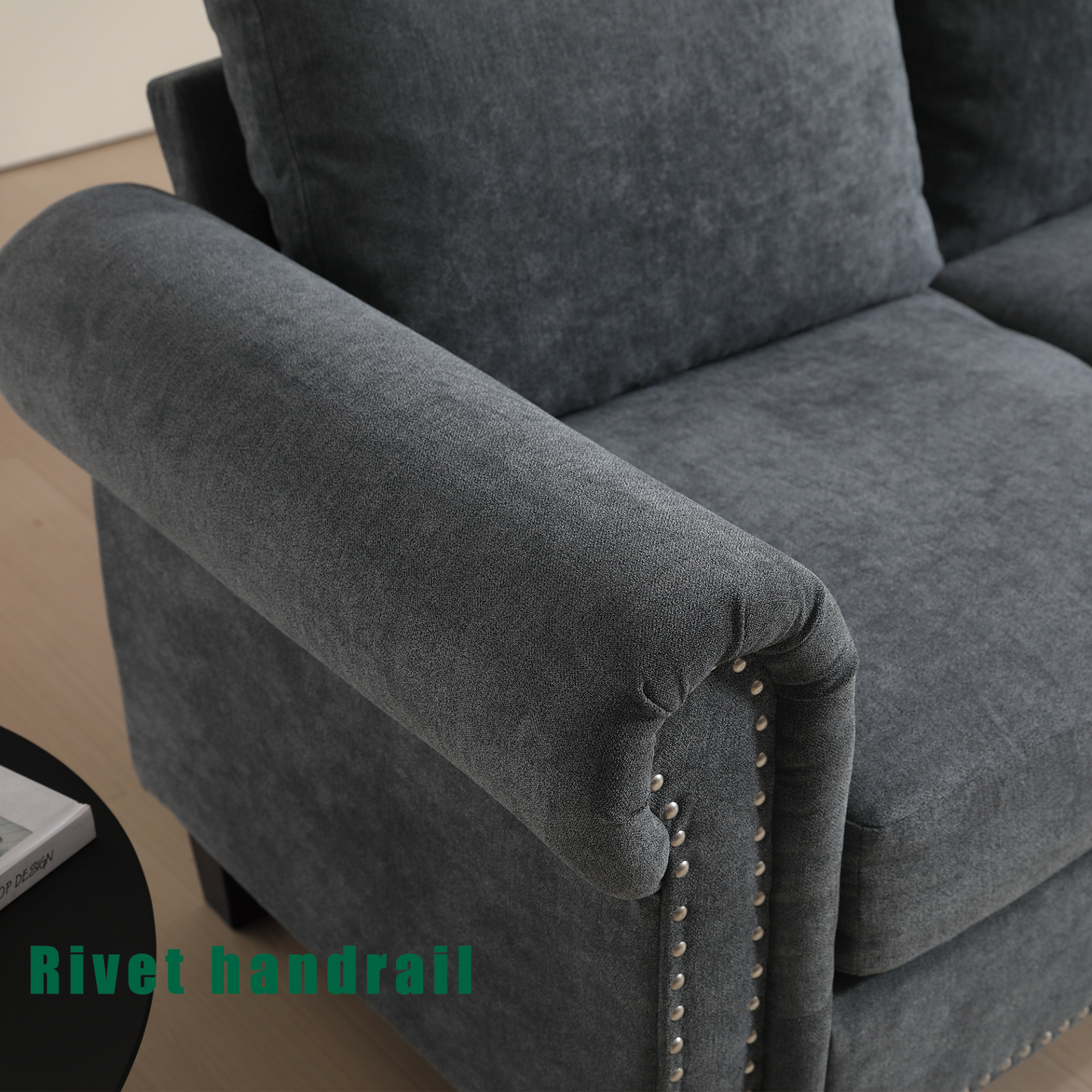 Convertible Sectional Sofa with Storage,L-shaped sofa,Four-seater sofa,Modern Linen Fabric Sectional Couches for Living Room,Gray