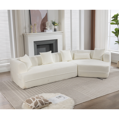 Modular sofa , modern minimalist style sofa,  upholstered ,  free combination, round fiber fabric, anti-wrinkle fabric,Dimension exten, creamy-white