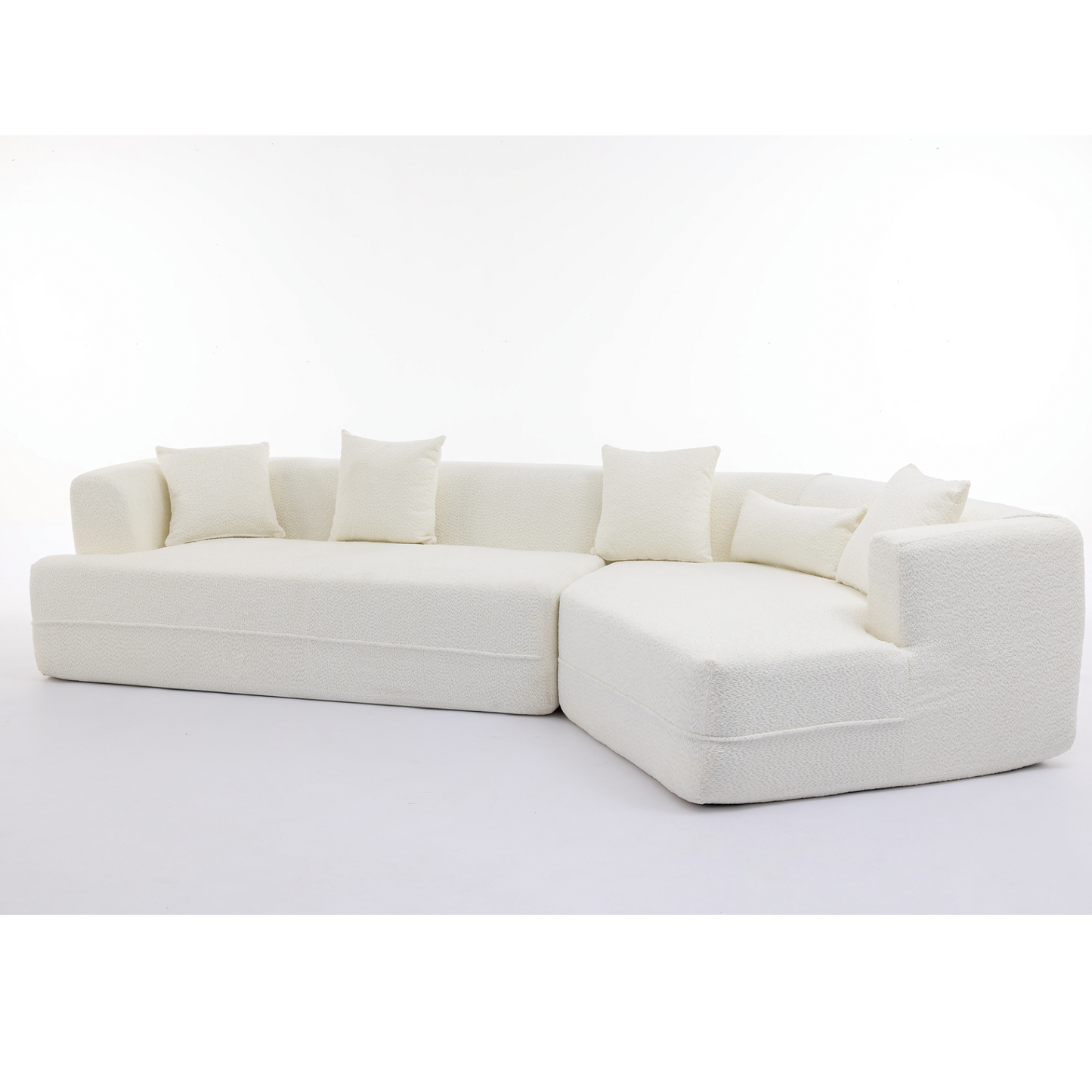 Modular sofa , modern minimalist style sofa,  upholstered ,  free combination, round fiber fabric, anti-wrinkle fabric,Dimension exten, creamy-white