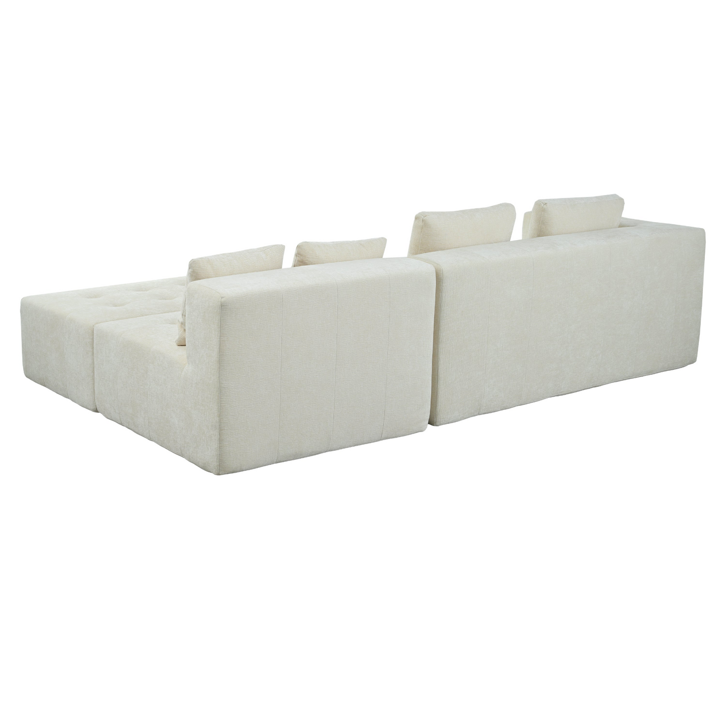 Modern Large Removable Modular Sofa, 3-Piece Set with Free Combination, Includes 4 Cushions, Ideal for Living Room, Bedroom, Apartment
