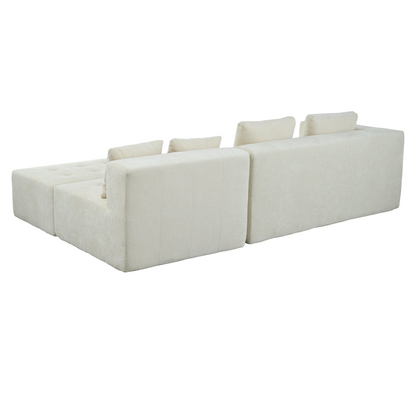 Modern Large Removable Modular Sofa, 3-Piece Set with Free Combination, Includes 4 Cushions, Ideal for Living Room, Bedroom, Apartment