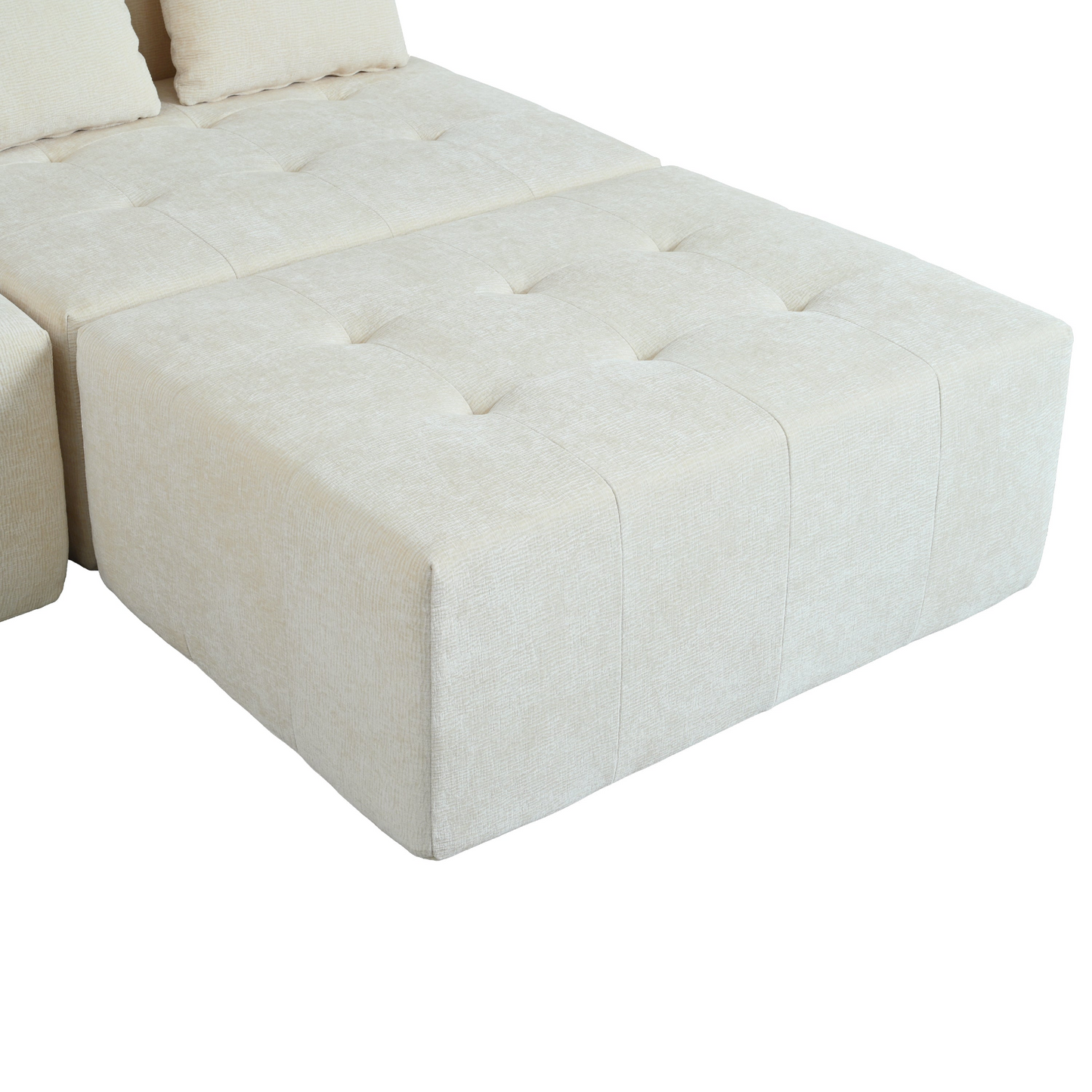 Modern Large Removable Modular Sofa, 3-Piece Set with Free Combination, Includes 4 Cushions, Ideal for Living Room, Bedroom, Apartment
