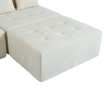 Modern Large Removable Modular Sofa, 3-Piece Set with Free Combination, Includes 4 Cushions, Ideal for Living Room, Bedroom, Apartment
