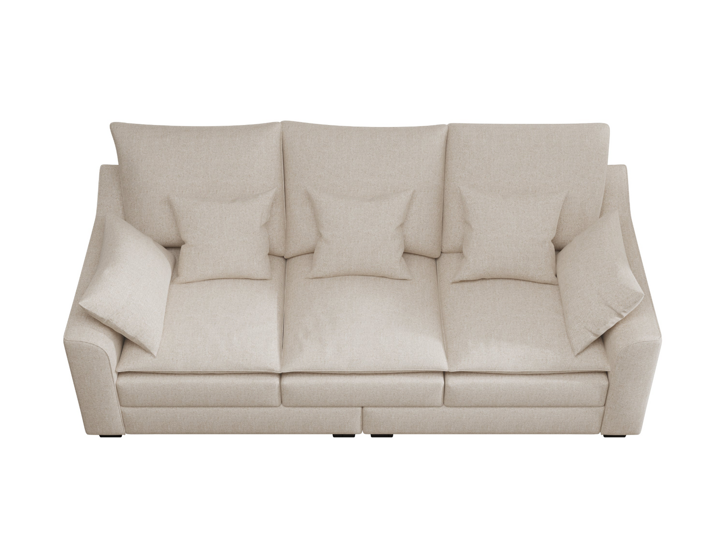 78.7"  Sofa Couch 3-Seater Sofa with Pillows Polyester Upholstery Duck Down Filled Cushion Sofa for Living Room Apartment,Beige
