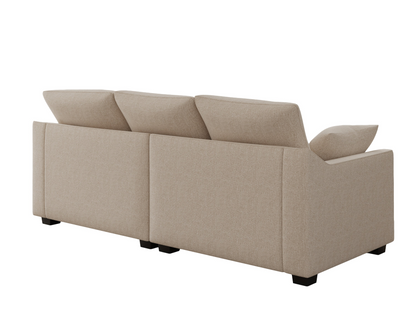 78.7"  Sofa Couch 3-Seater Sofa with Pillows Polyester Upholstery Duck Down Filled Cushion Sofa for Living Room Apartment,Beige