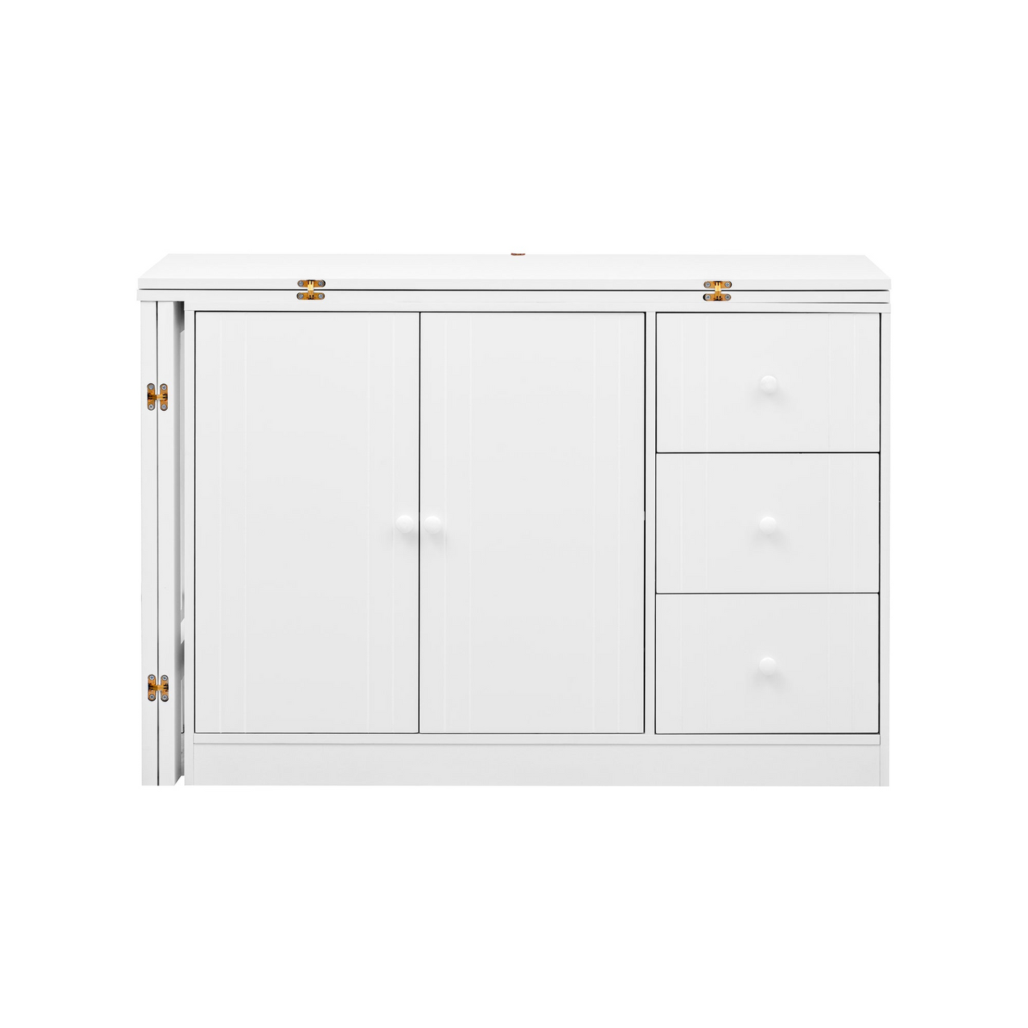 Innovative Sideboard that effortlessly converts into a dining table and Adjustable Pull-Out Top for Flexible Use,Suitable for Study,Entrance and Living Room