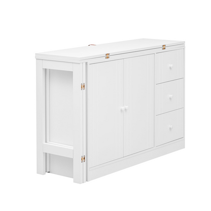 Innovative Sideboard that effortlessly converts into a dining table and Adjustable Pull-Out Top for Flexible Use,Suitable for Study,Entrance and Living Room