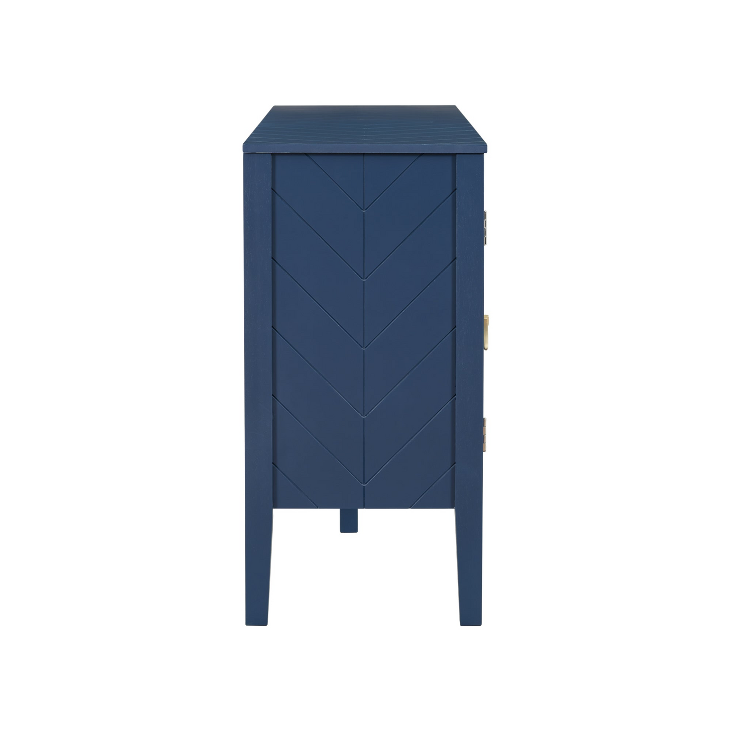 Four-Door Sideboard with Geometric Line Patterns and Vintage Metal Handles for Timeless Elegance,Suitable for Living Rooms, Entrance and Study Rooms