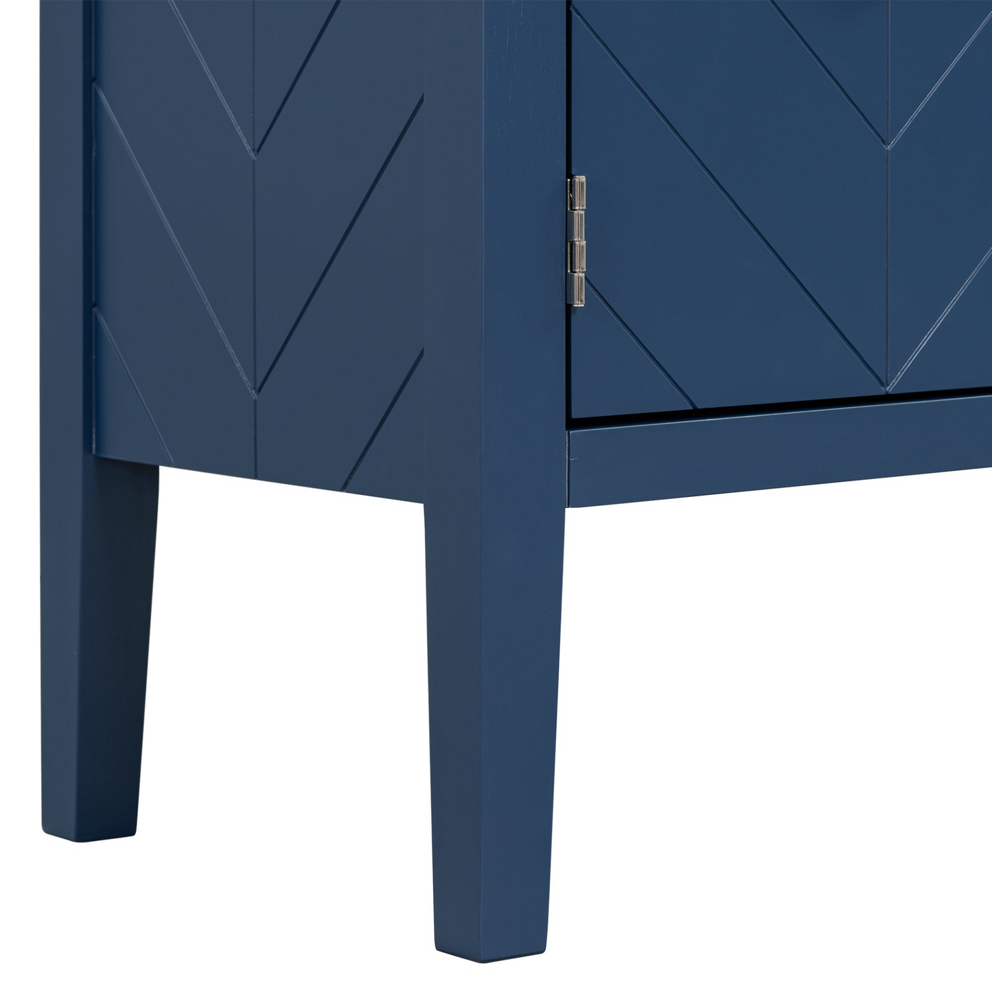 Four-Door Sideboard with Geometric Line Patterns and Vintage Metal Handles for Timeless Elegance,Suitable for Living Rooms, Entrance and Study Rooms