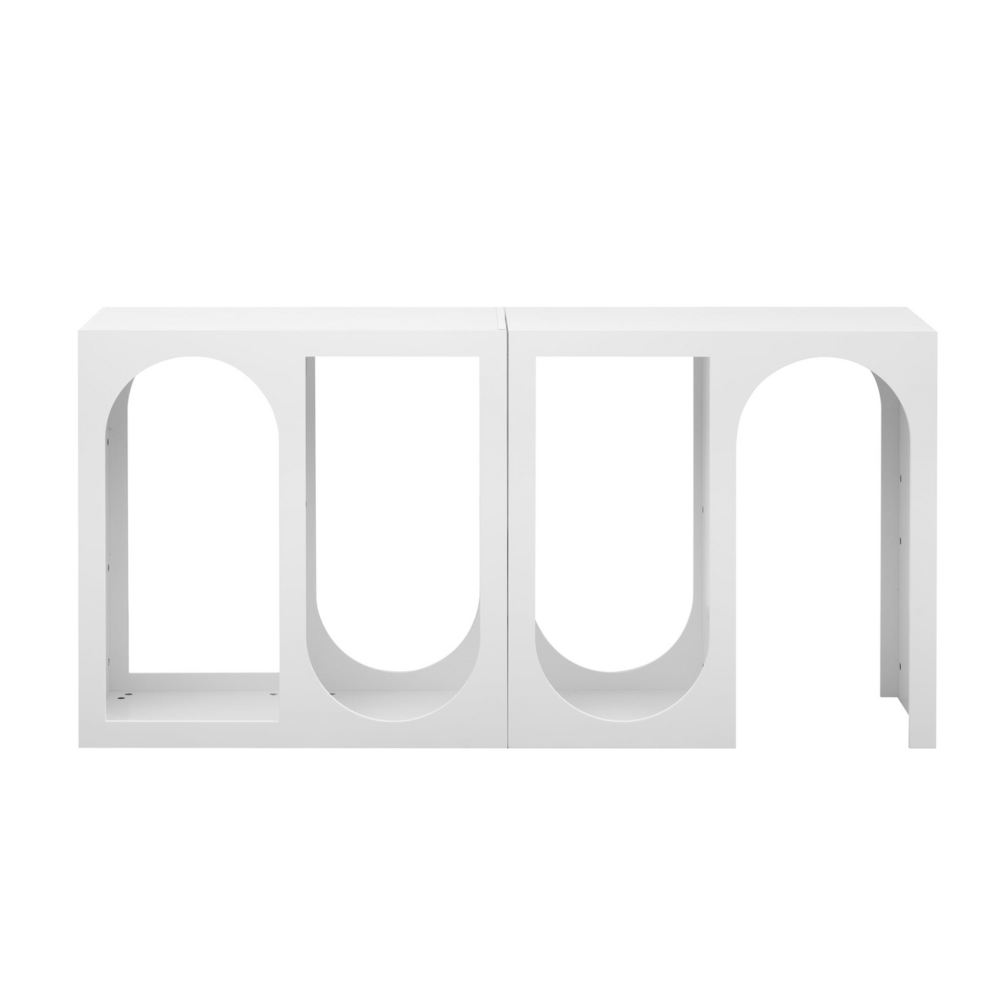 Modular Entryway Console Table with Rectangular Exterior and Curved Interior Design for Customizable Arrangements,Suitable for Study,Entrance and Living Room
