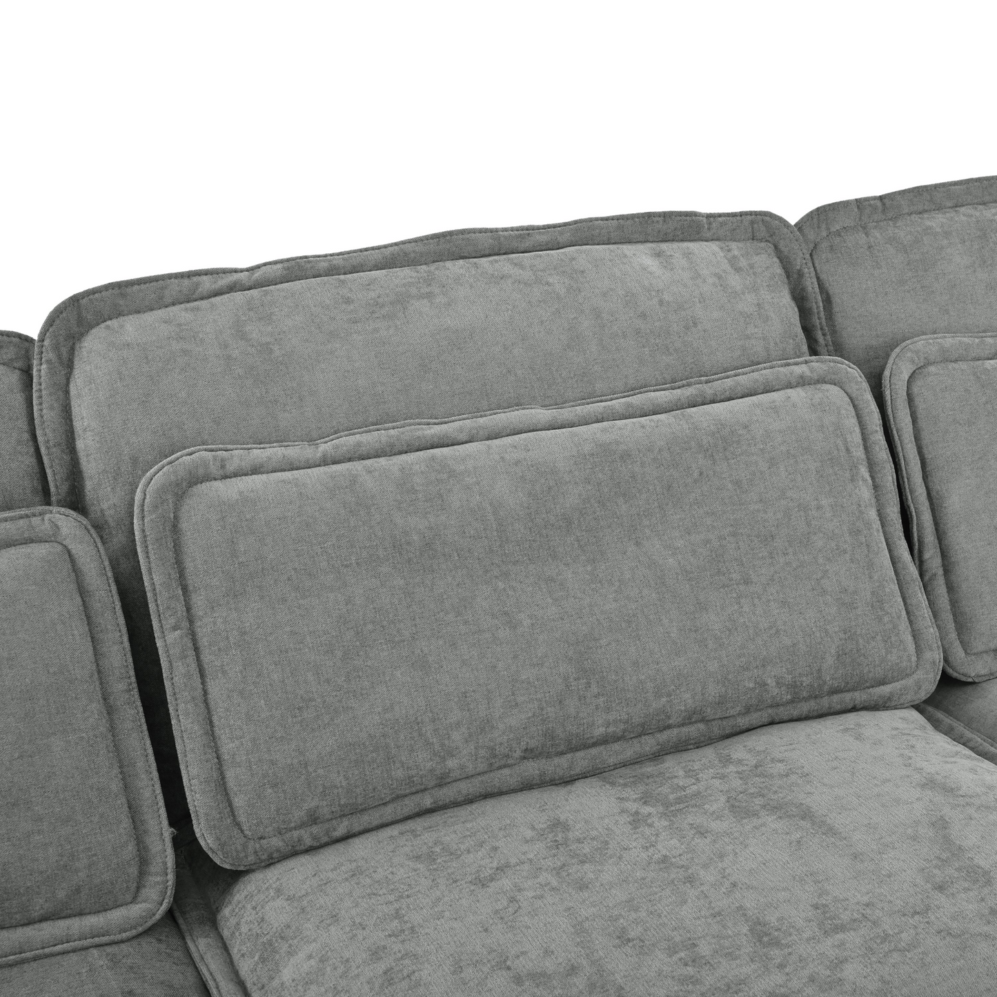 Double-Layer Cushion Modern Large U-Shaped Modular Sofa, Freely Combinable 6-Seater with Storage Function, Convertible to Sofa Bed, Perfect for Living Rooms, Offices, and Apartments