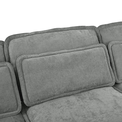 Double-Layer Cushion Modern Large U-Shaped Modular Sofa, Freely Combinable 6-Seater with Storage Function, Convertible to Sofa Bed, Perfect for Living Rooms, Offices, and Apartments