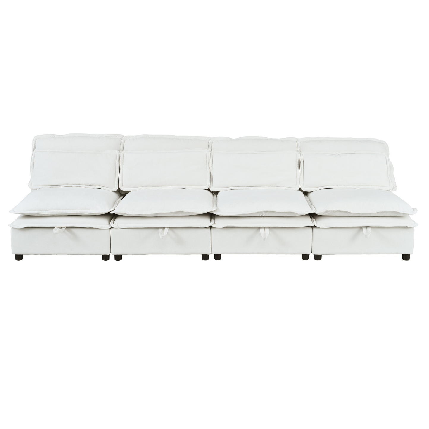 Double-Layer Cushion Modular Sofa, Freely Combinable, 4-Seater with Storage Function, Includes 4 Soft Cushions, Perfect for Living Rooms, Offices, and Apartments