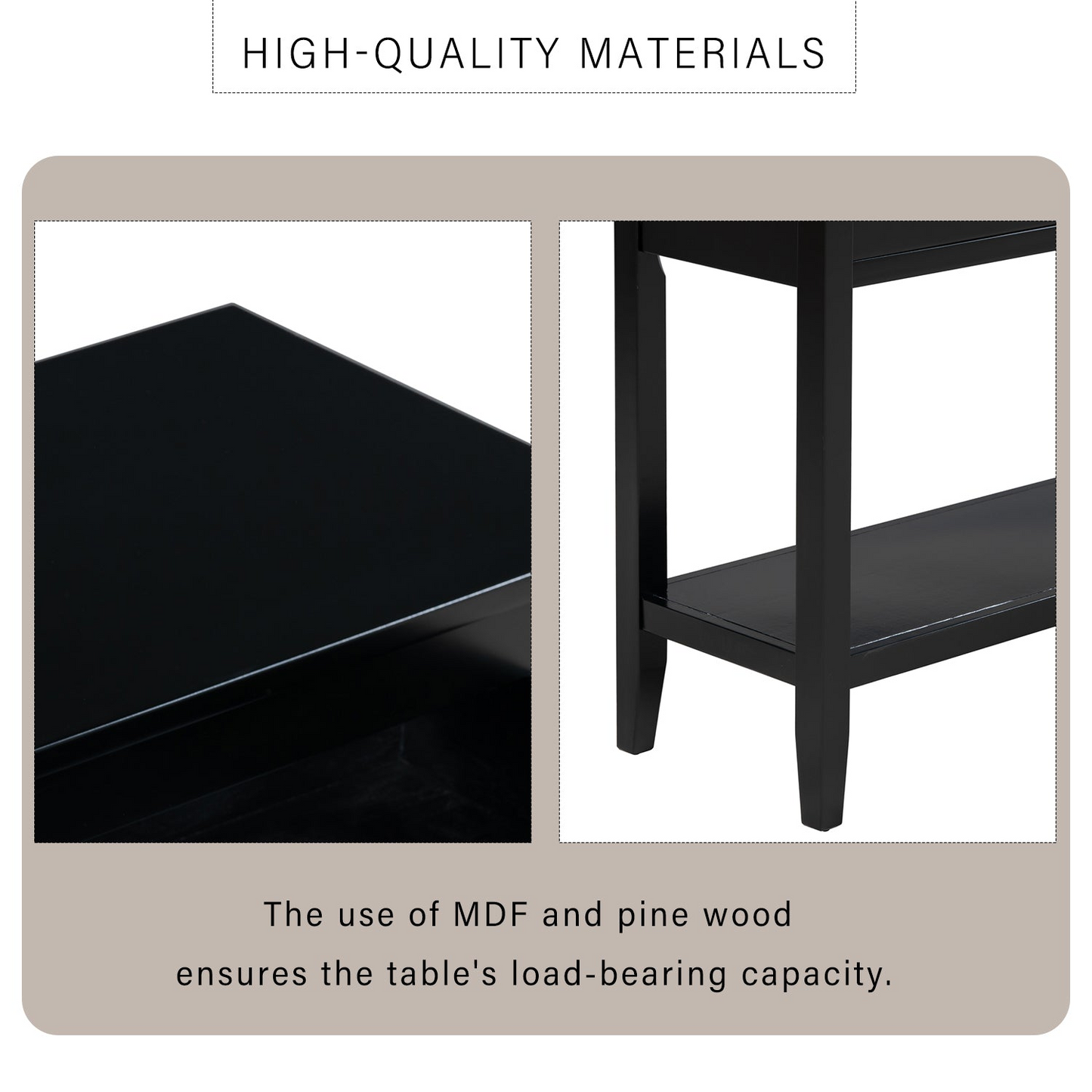 Contemporary 3-Drawer Console Table with 1 Shelf, Entrance Table for Entryway, Hallway, Living Room, Foyer, Corridor
