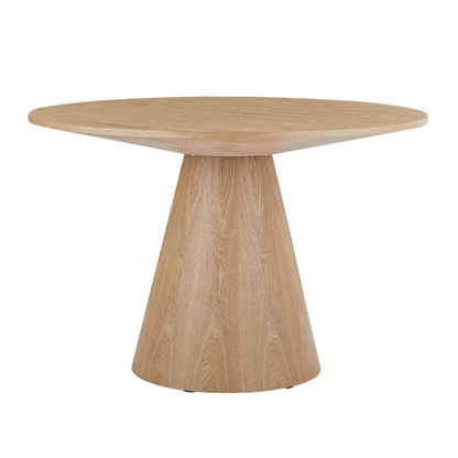 45.27'' Wooden Dining Table Round Dining Table, Hardwood Solids Construction, a Oak Top  Suitable for Kitchen, Living Room, Cafe ASH
