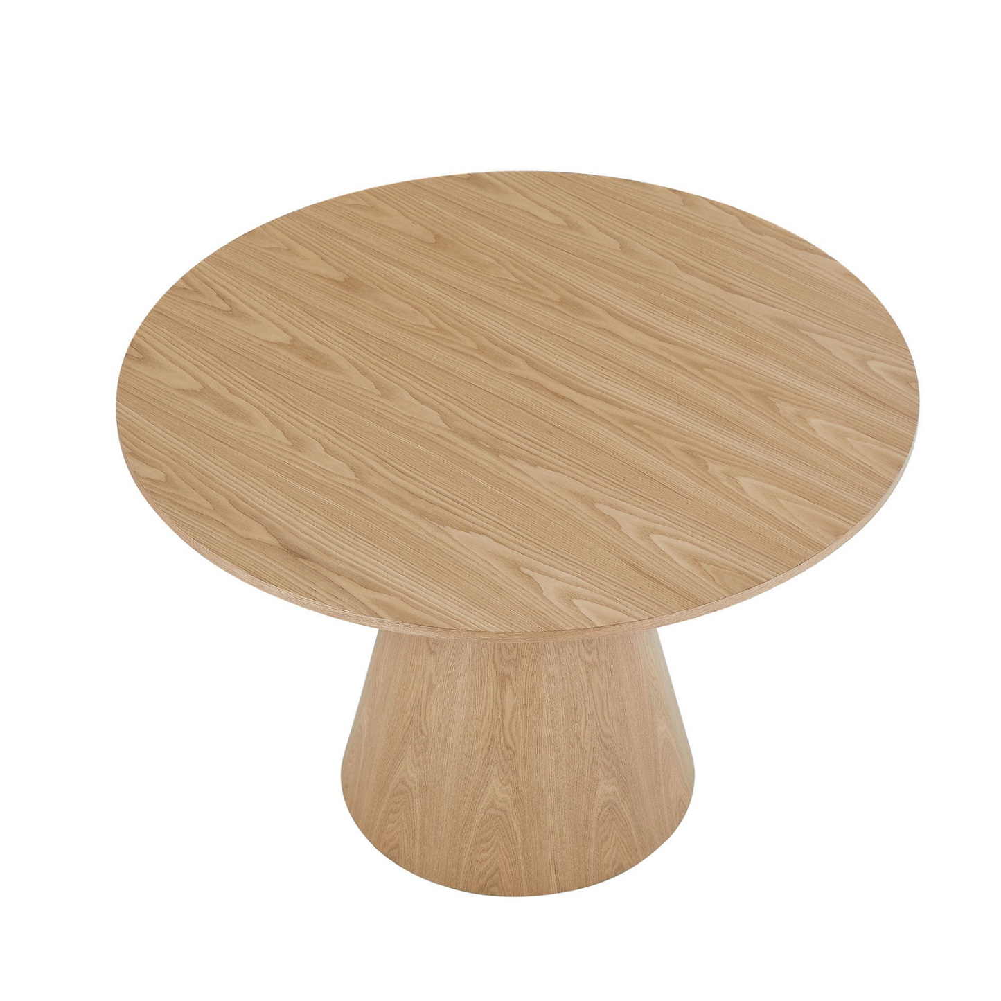 45.27'' Wooden Dining Table Round Dining Table, Hardwood Solids Construction, a Oak Top  Suitable for Kitchen, Living Room, Cafe ASH