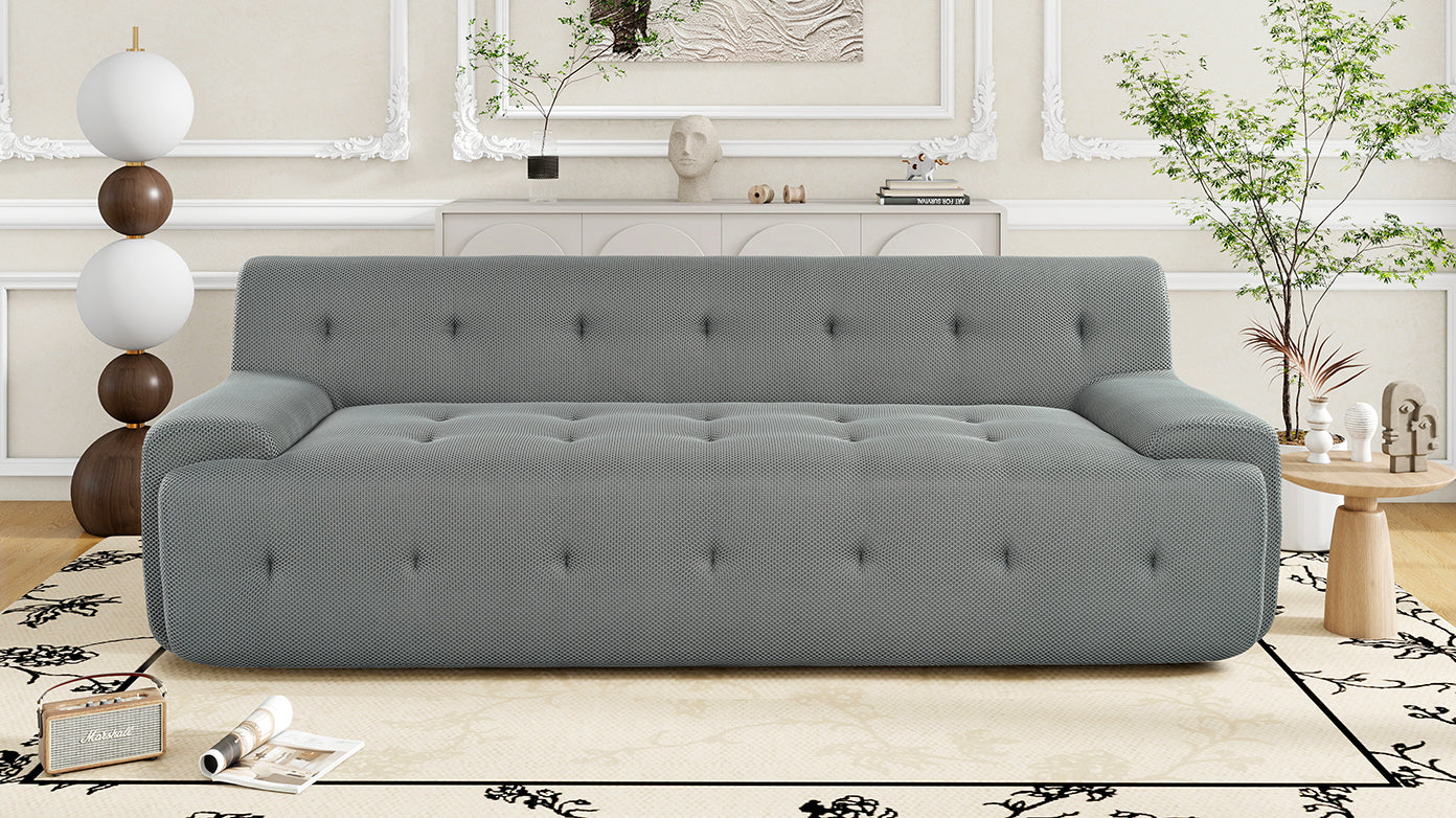 86.2'' Modern Minimalist Style Tufted Design Upholstered Sofa, 3-Seat Modular Lounge Sofa for Living Room, Bedroom, and Apartment