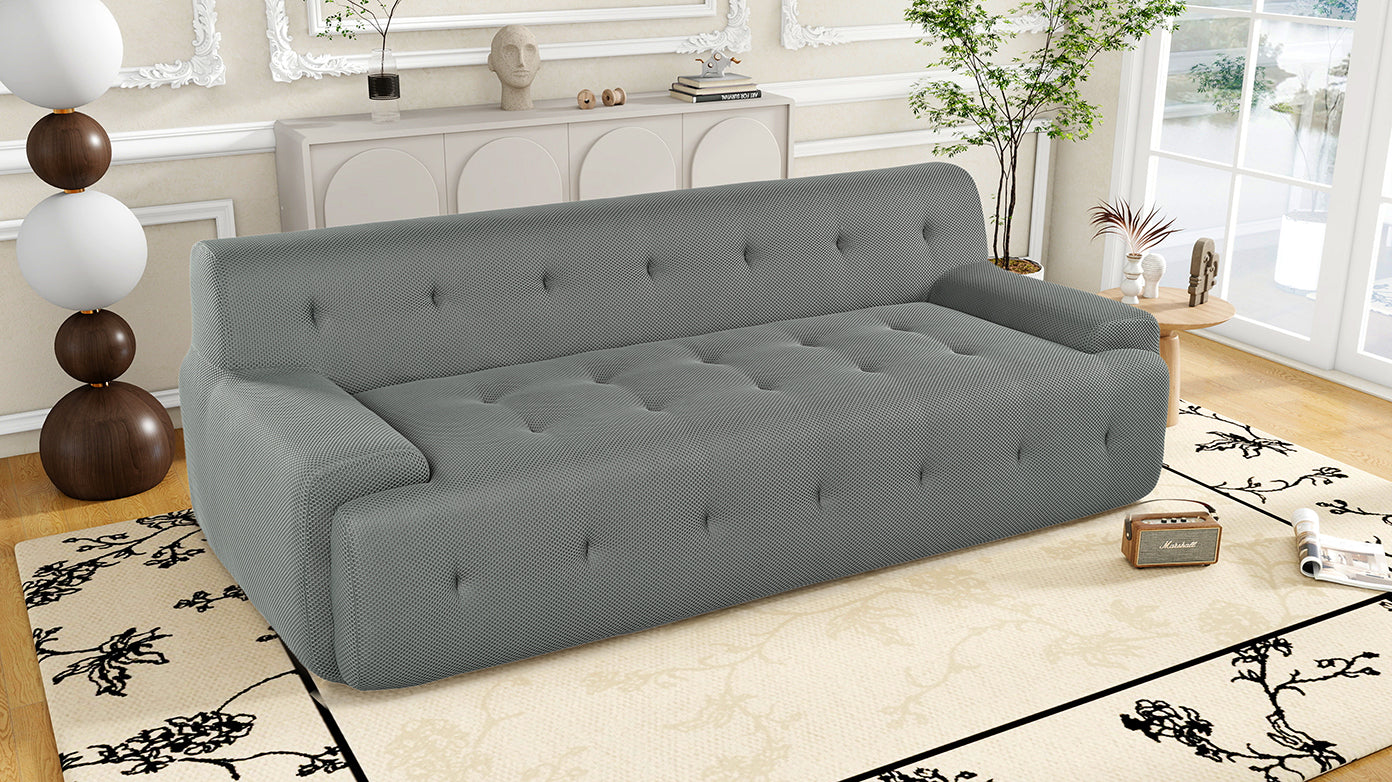 86.2'' Modern Minimalist Style Tufted Design Upholstered Sofa, 3-Seat Modular Lounge Sofa for Living Room, Bedroom, and Apartment