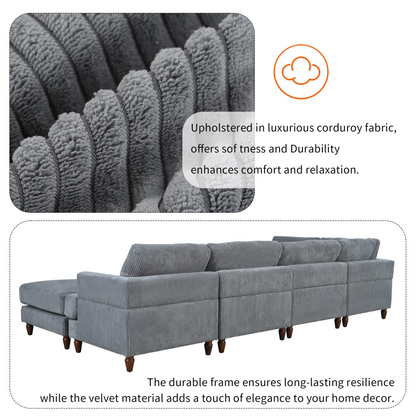 Modular Sectional Sofa with Ottoman L Shaped Corner Sectional for Living Room, Office, Spacious Space(old sku: WY000373AAE)