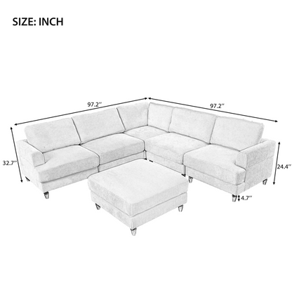 Modular Sectional Sofa with Ottoman L Shaped Corner Sectional for Living Room, Office, Spacious Space(old sku: WY000373AAE)