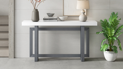 Contemporary Console Table with Wood Top, Extra Long Entryway Table for Entryway, Hallway, Living Room, Foyer, Corridor
