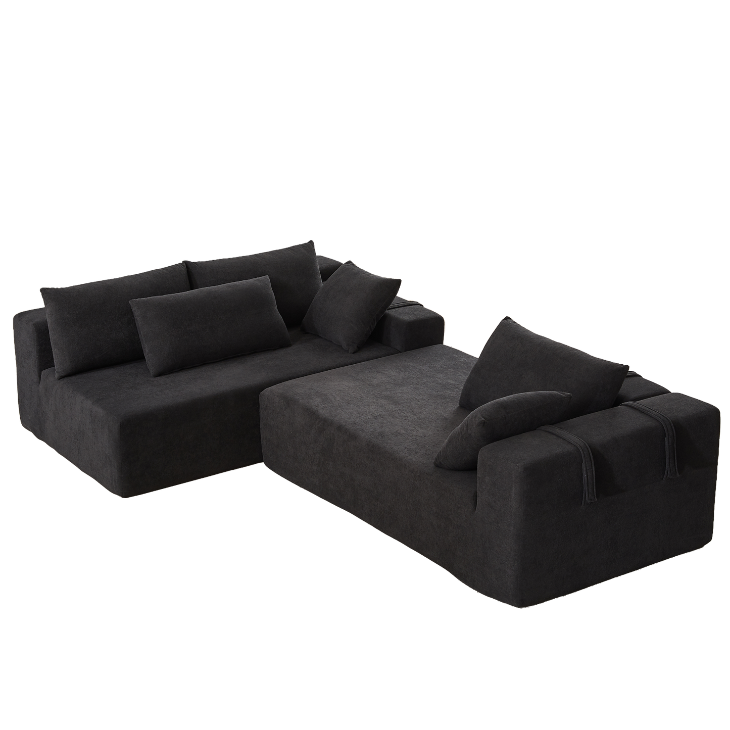 Modern Chenille Upholstered Sectional Sofa Couch Set,Modular 108" L Shaped Sectional Living Room Sofa Set With 6 Pillows,Free Combination Sofa Couch for Living Room,Bedroom(Left Chaise)
