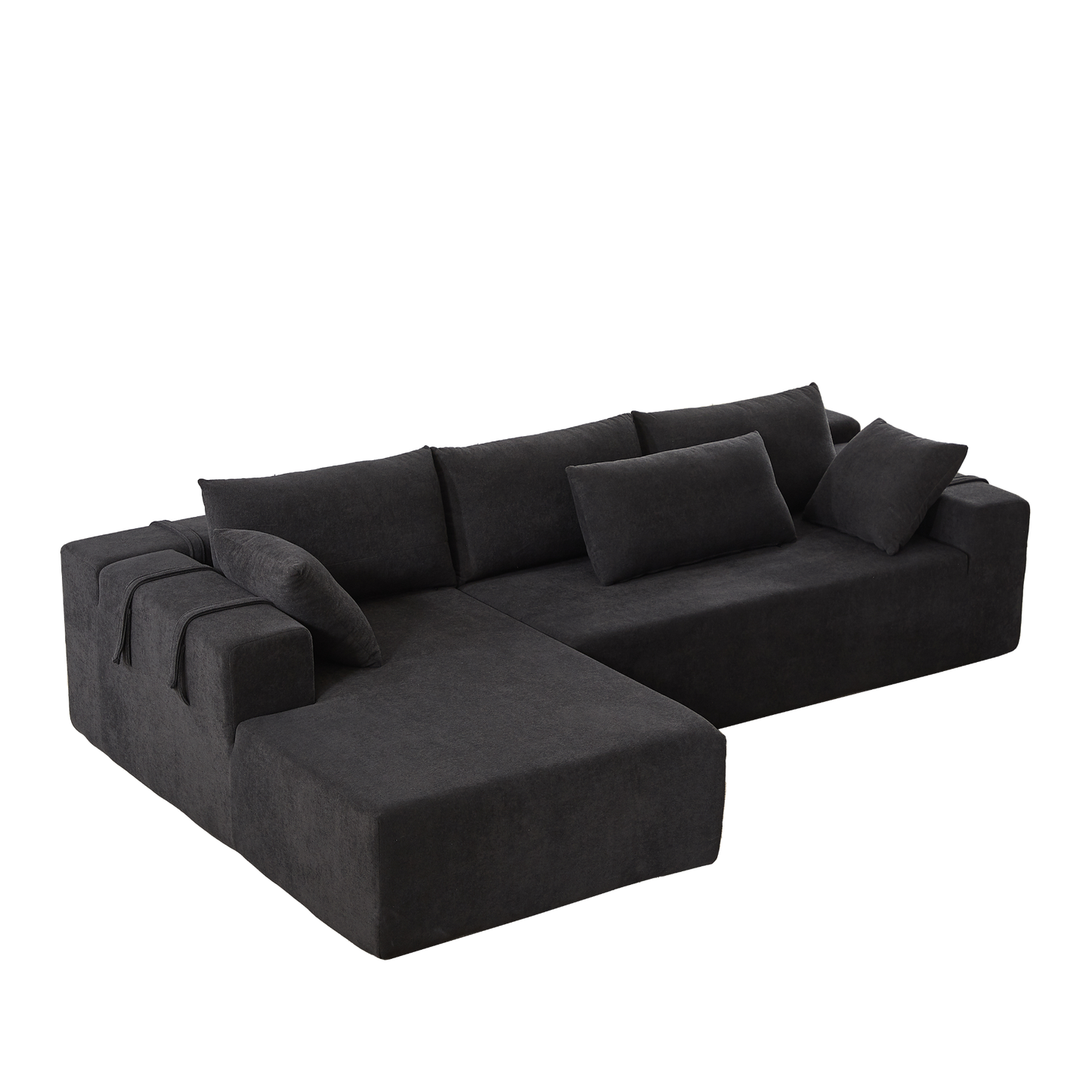 Modern Chenille Upholstered Sectional Sofa Couch Set,Modular 108" L Shaped Sectional Living Room Sofa Set With 6 Pillows,Free Combination Sofa Couch for Living Room,Bedroom(Left Chaise)