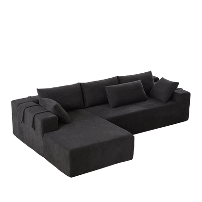 Modern Chenille Upholstered Sectional Sofa Couch Set,Modular 108" L Shaped Sectional Living Room Sofa Set With 6 Pillows,Free Combination Sofa Couch for Living Room,Bedroom(Left Chaise)