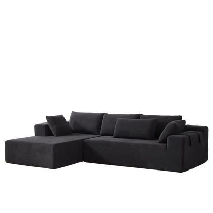Modern Chenille Upholstered Sectional Sofa Couch Set,Modular 108" L Shaped Sectional Living Room Sofa Set With 6 Pillows,Free Combination Sofa Couch for Living Room,Bedroom(Left Chaise)