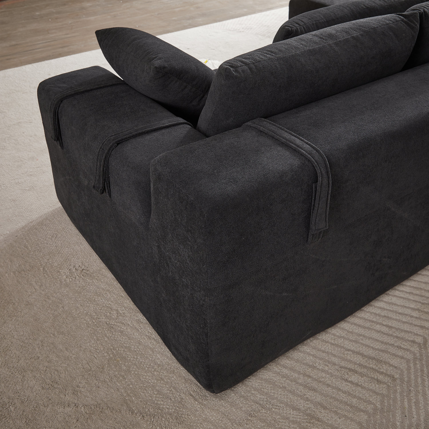 Modern Chenille Upholstered Sectional Sofa Couch Set,Modular 108" L Shaped Sectional Living Room Sofa Set With 6 Pillows,Free Combination Sofa Couch for Living Room,Bedroom(Left Chaise)