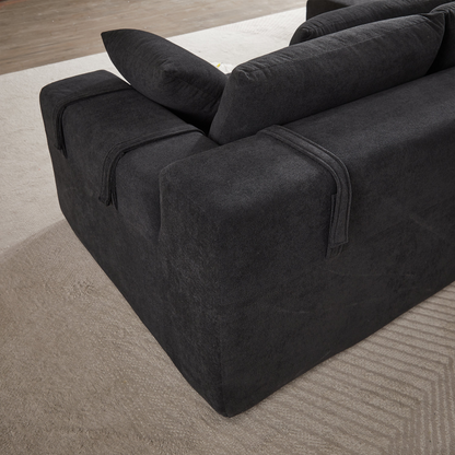 Modern Chenille Upholstered Sectional Sofa Couch Set,Modular 108" L Shaped Sectional Living Room Sofa Set With 6 Pillows,Free Combination Sofa Couch for Living Room,Bedroom(Left Chaise)