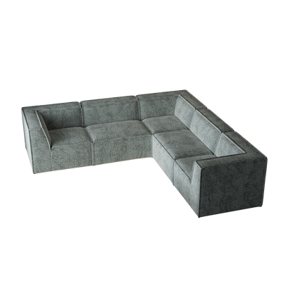 106*106" Chenille Modular L Shaped Sectional Sofa,Luxury Floor Couch Set,Upholstered Indoor Furniture,Foam-Filled Compressed Sofa for Living Room,Bedroom,5 PC Free Combination