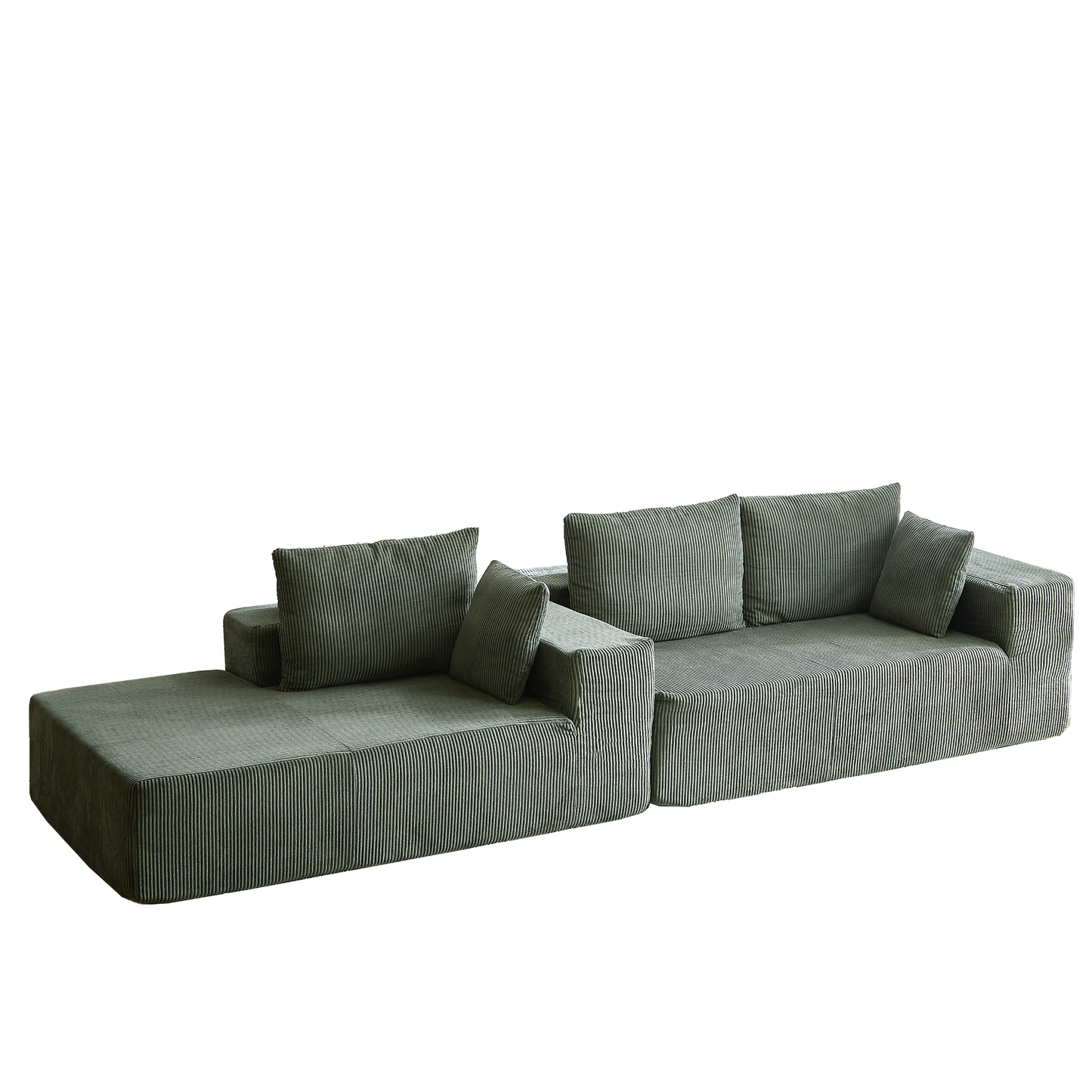 Modern Corduroy Upholstered Sectional Sofa Couch Set,Modular 108" L Shaped Sectional Living Room Sofa Set With 5 Pillows,Free Combination Sofa Couch for Living Room,Bedroom(Left Chaise)