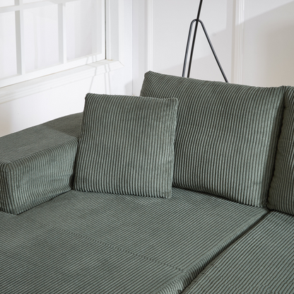 Modern Corduroy Upholstered Sectional Sofa Couch Set,Modular 108" L Shaped Sectional Living Room Sofa Set With 5 Pillows,Free Combination Sofa Couch for Living Room,Bedroom(Left Chaise)