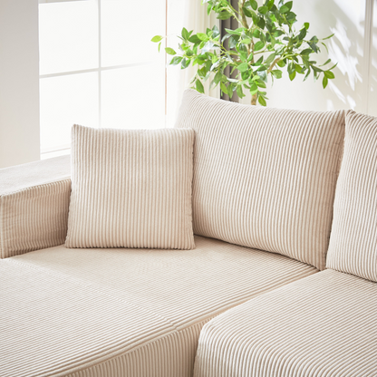 Modern Corduroy Upholstered Sectional Sofa Couch Set,Modular 108" L Shaped Sectional Living Room Sofa Set With 5 Pillows,Free Combination Sofa Couch for Living Room,Bedroom(Left Chaise)