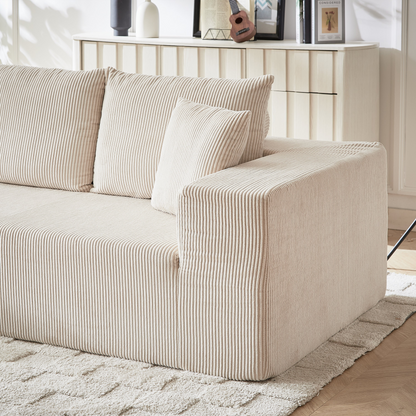 Modern Corduroy Upholstered Sectional Sofa Couch Set,Modular 108" L Shaped Sectional Living Room Sofa Set With 5 Pillows,Free Combination Sofa Couch for Living Room,Bedroom(Left Chaise)
